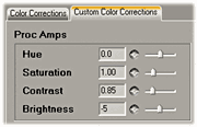 Proc amp controls