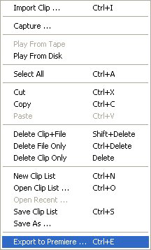 Media Tools Export to Premiere