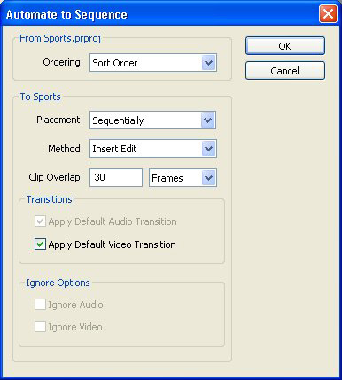 Automate to timeline options